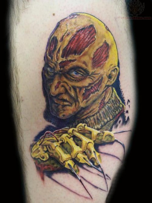 Zombie Colored  Freddy Krueger Tattoo